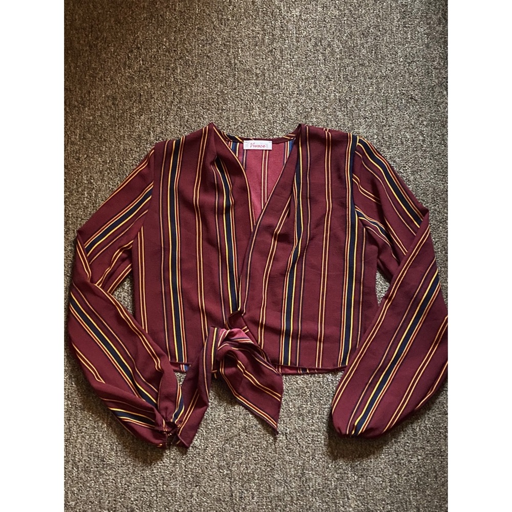 Red Crop Wrap Top
